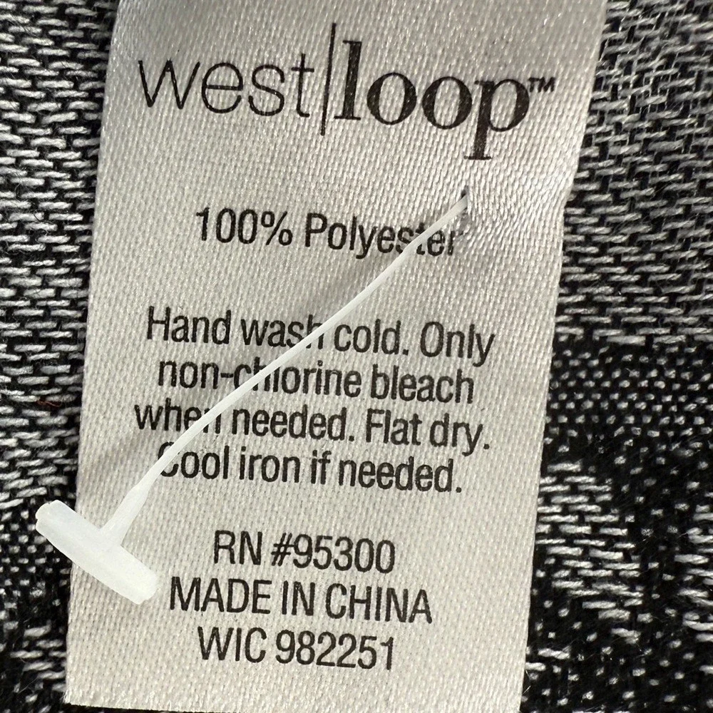 West Loop Scarf Fringe Paisley Floral Long Blue‎ Grey Black Pashmina Wrap